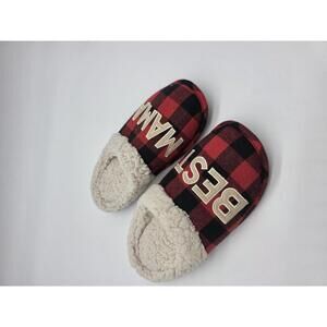Dearfoams - NWOT - Womens Size L - Mama Bear Womens' Slippers Red/Black Plaid